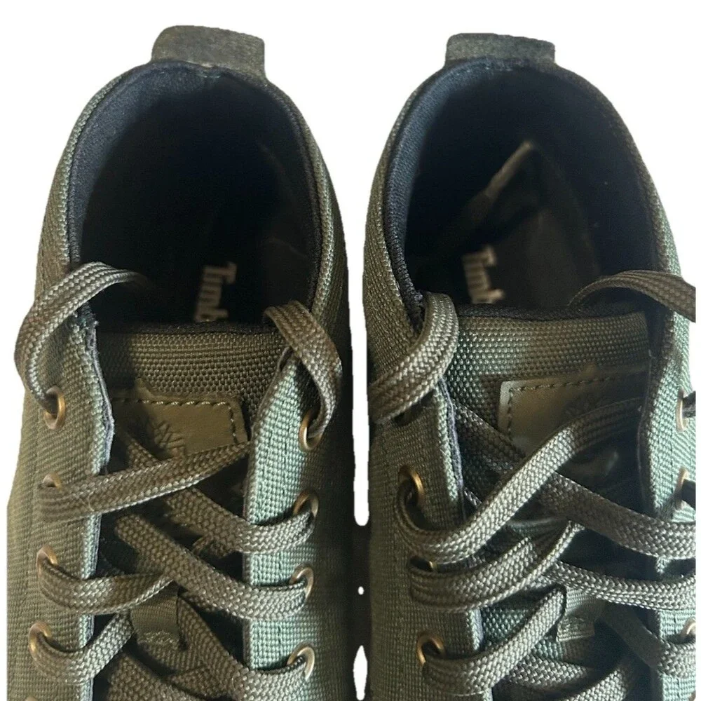Timberland Davis Square Men's Size 7.5  Chukka Dark Green Nubuck Canvas Sneaker
